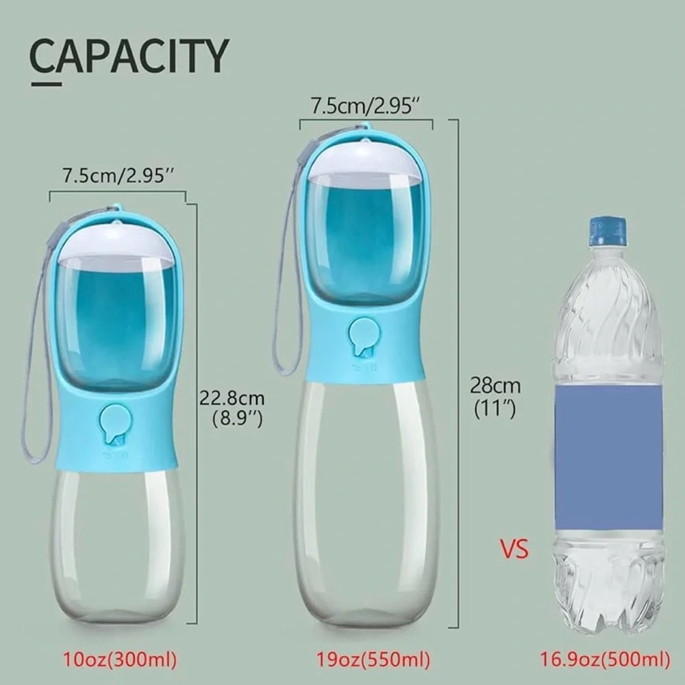 Portable Pet Water Bottle w/ Food Container